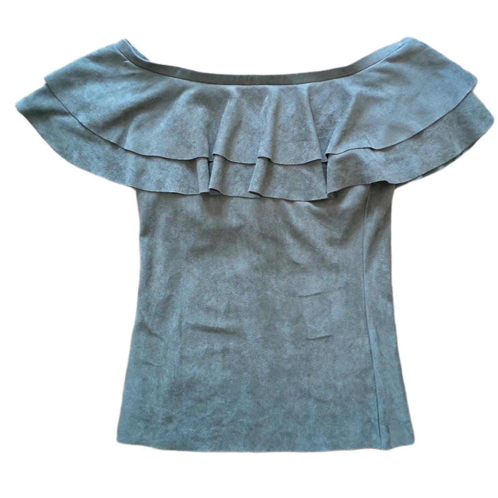 Green Off-the-shoulder Boho top